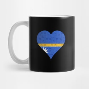 Nauruan Jigsaw Puzzle Heart Design - Gift for Nauruan With Nauru Roots Mug